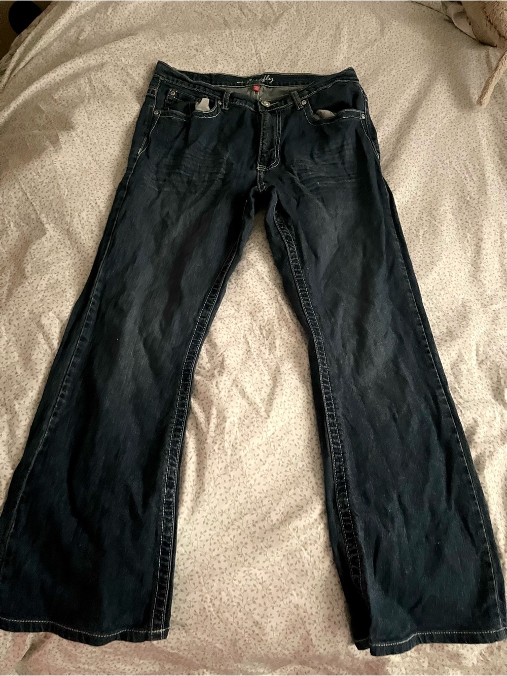 Rhinestone denim bootcut jeans